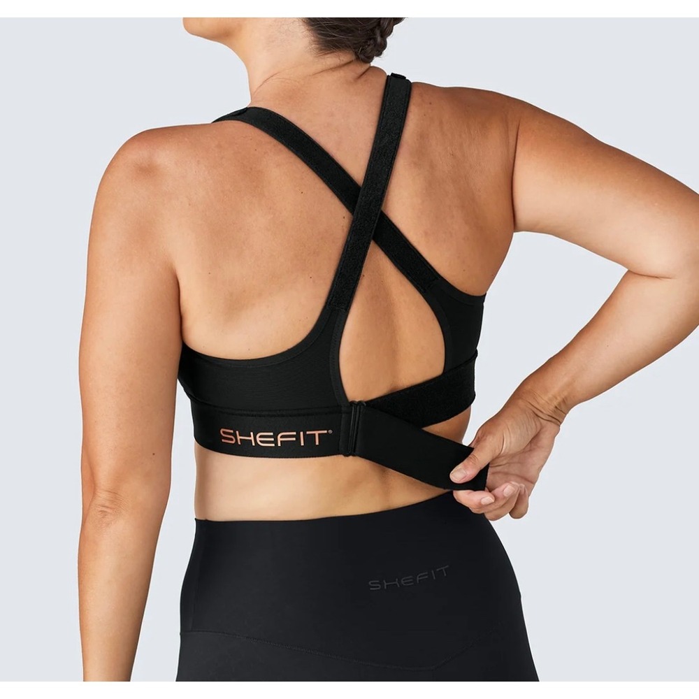 Shefit Ultimate Sports Bra Black High Impact Adjustable Front Zip 3Luxe 110002 - Picture 11 of 13